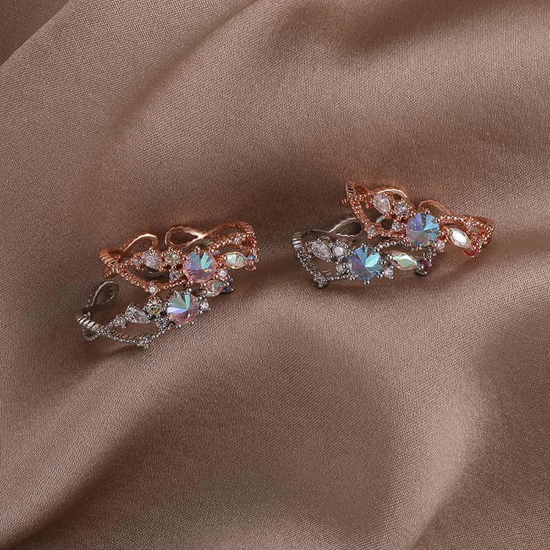 Inel Reglabil cu Perle și Zirconiu