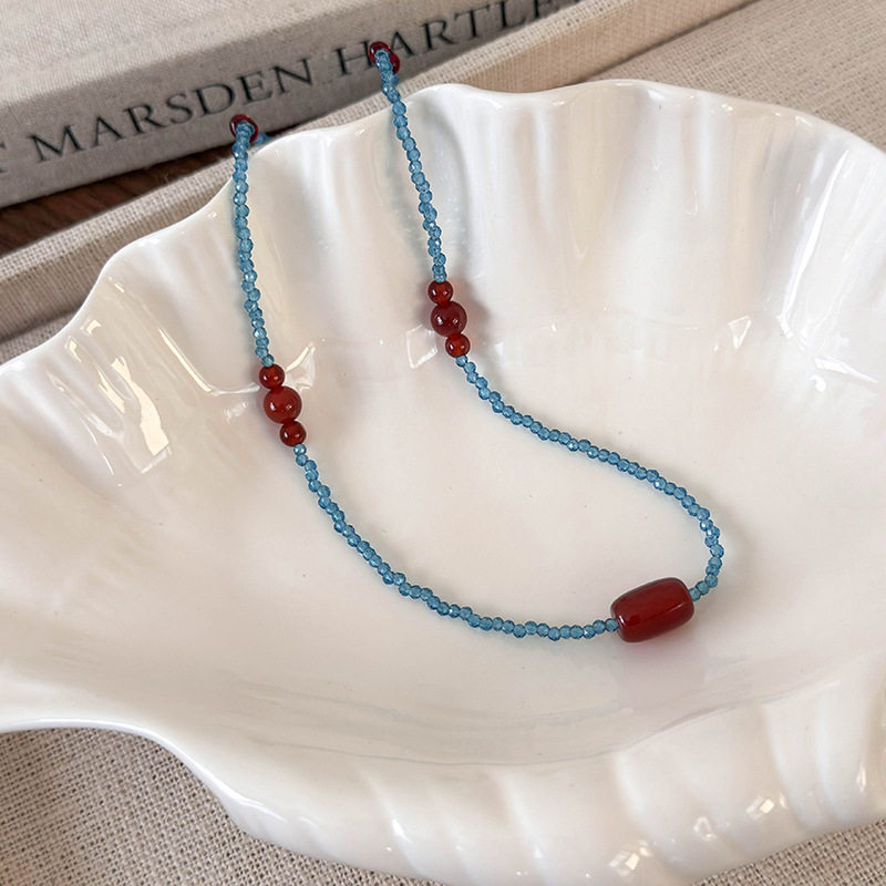 Rote Achat Perlenkette