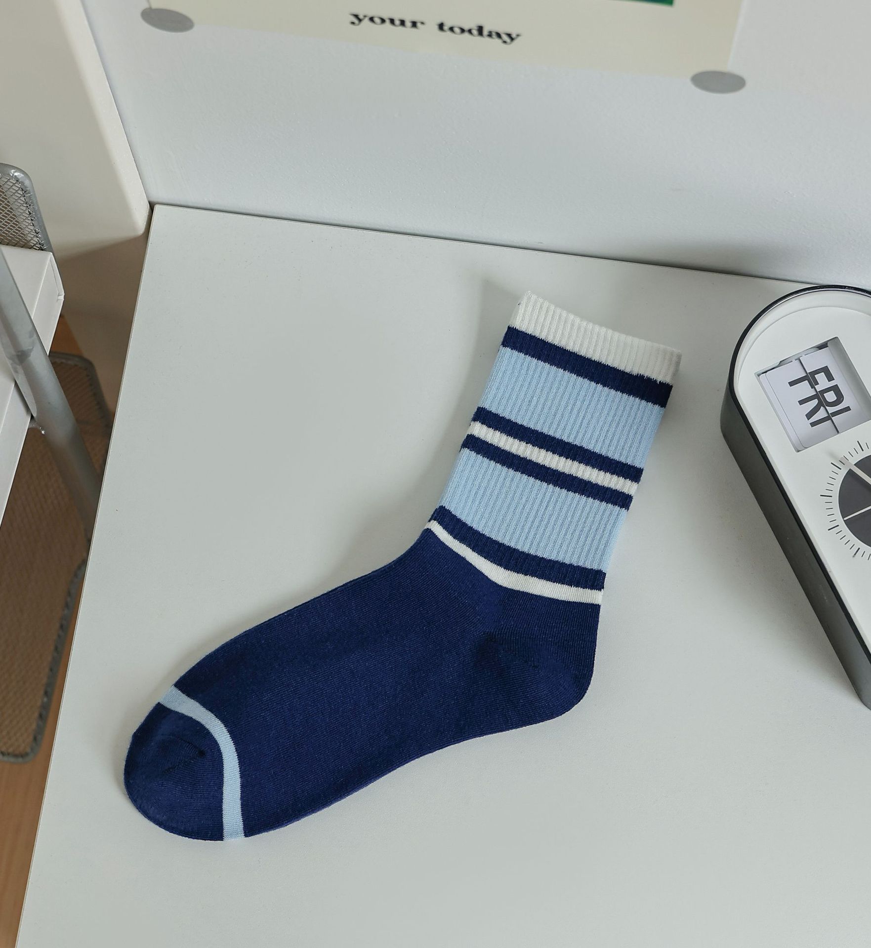 Meias Meia-Altura de Algodão com Letras