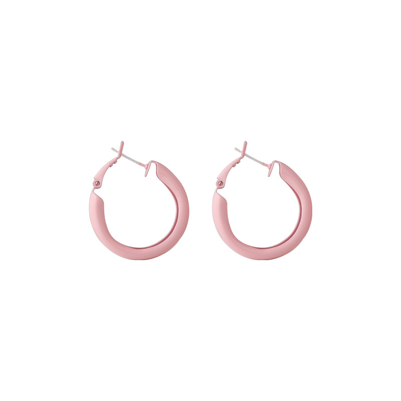 지오메트릭 핑크 귀걸이