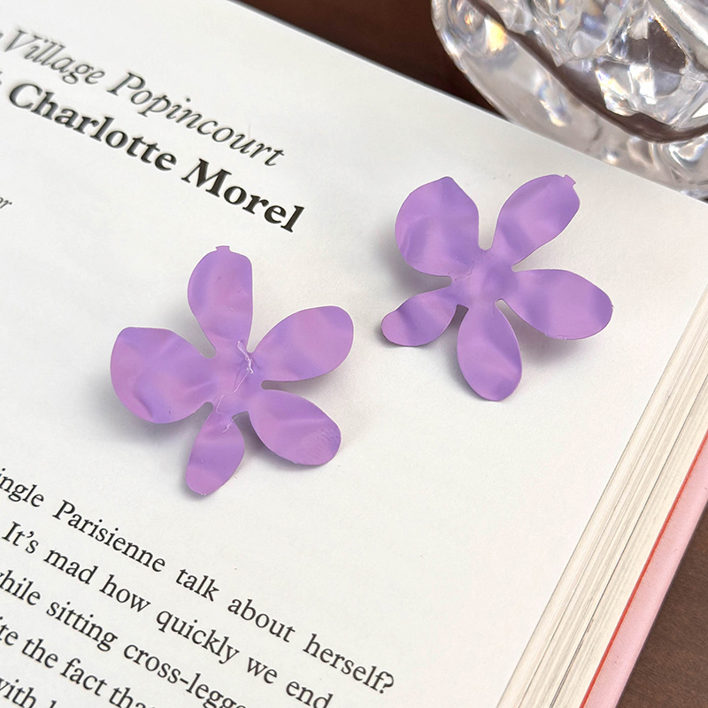 기하학 플라워 하트 귀걸이