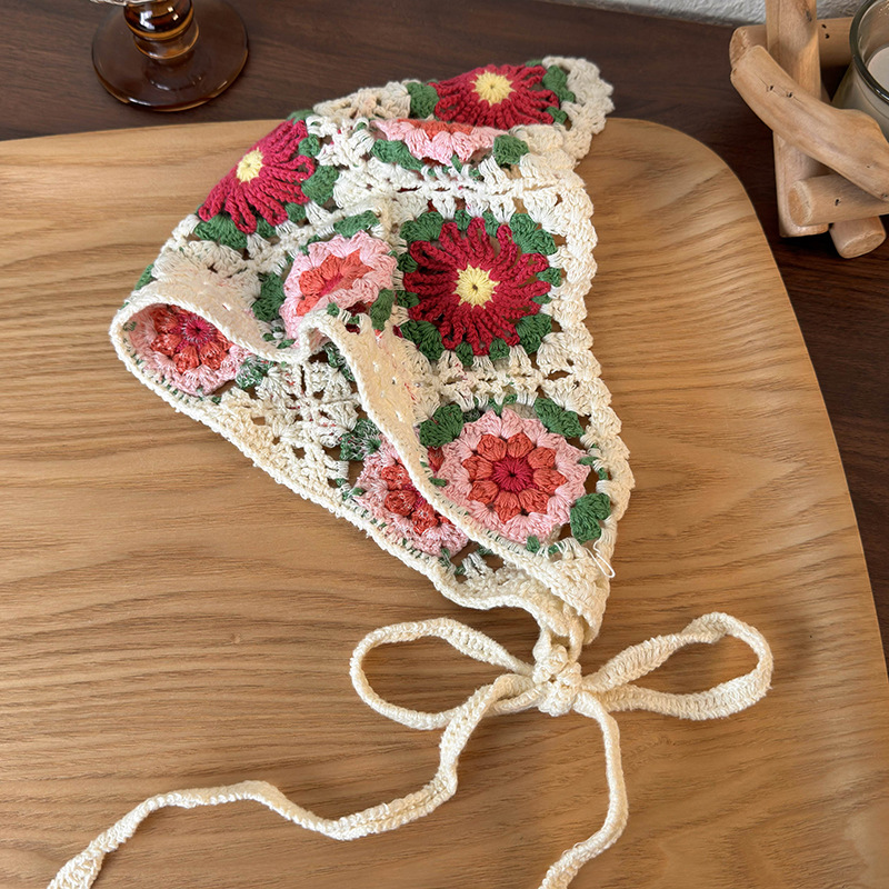 Floral Knit Head Scarf