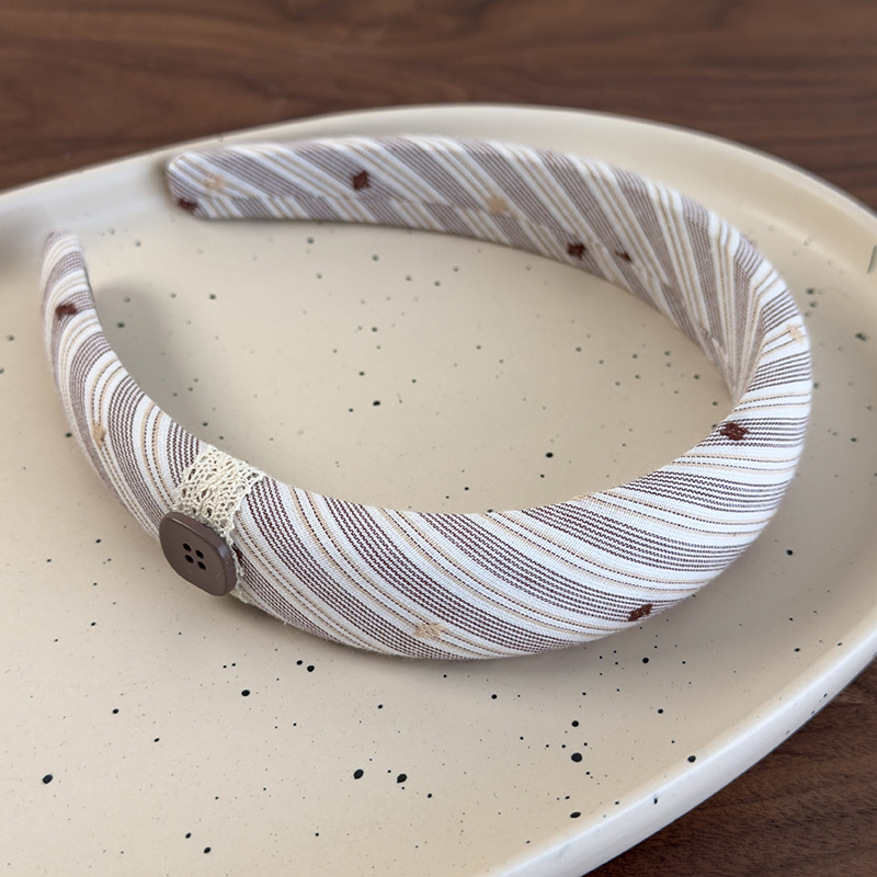 Färgglada Randiga Spetsstoff Hårband och Hårsnoddar