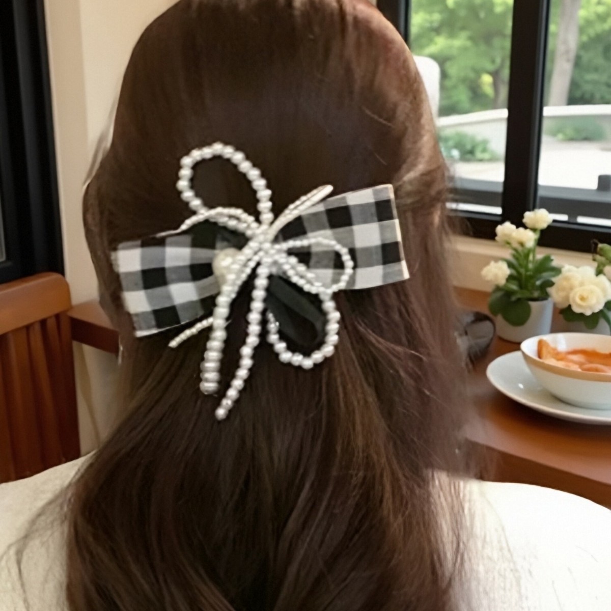 Agrafă de Păr Houndstooth