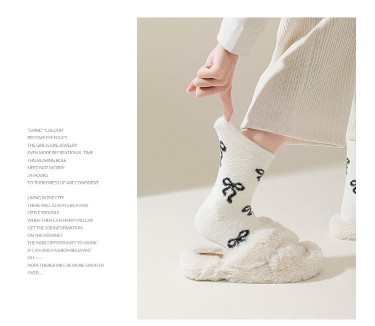 Meias Mid-Calf Forradas com Laço