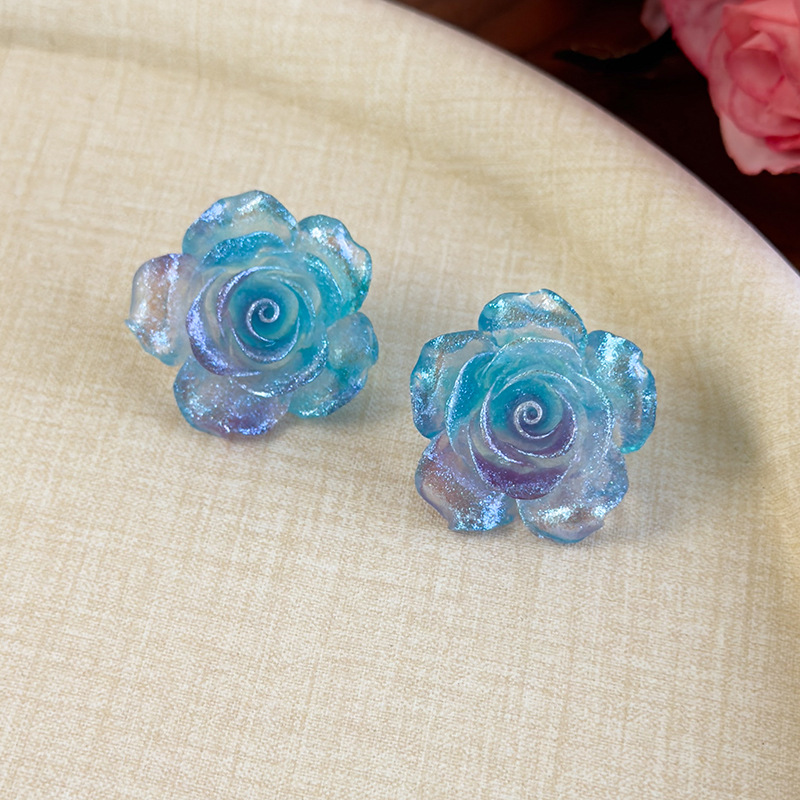 그라데이션 카멜리아 플라워 귀걸이