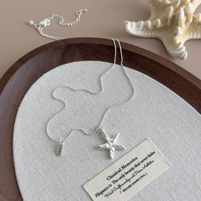 Blue Starfish Beaded Necklace