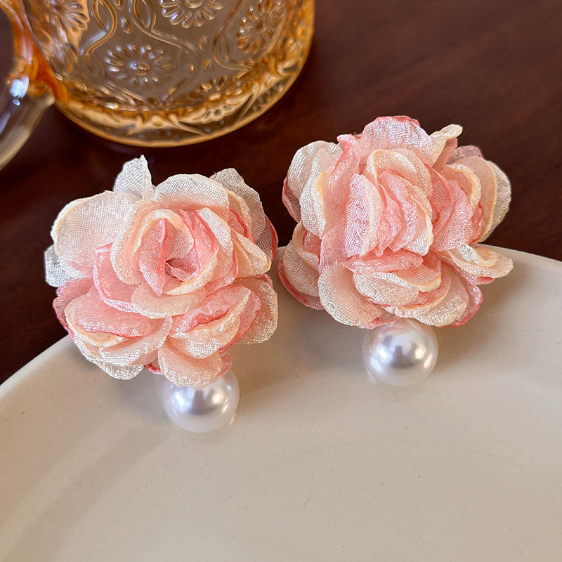 메쉬 플라워 이어링