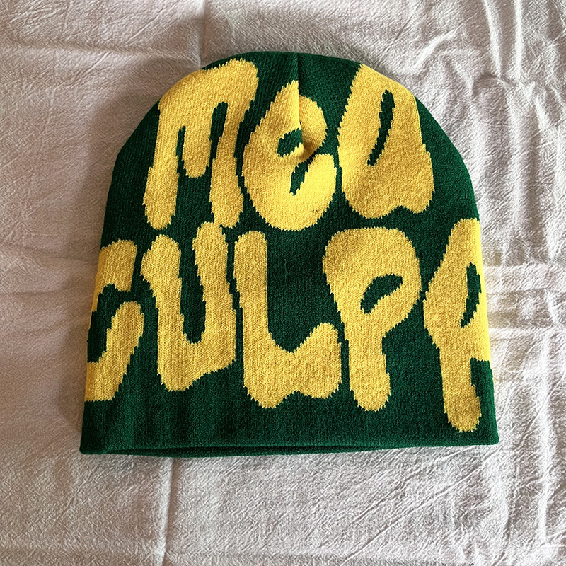 Jacquard Πλεκτό Κασκέτο με Εκτύπωση Αλφαβήτου