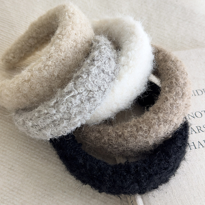 プラッシュラムウールワイドヘアバンド