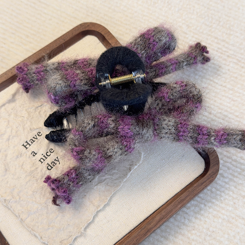 Fialová Příze Mašle Drápková Spona