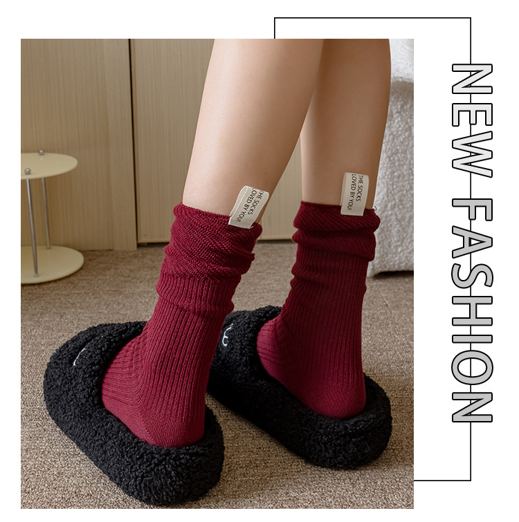 Meias Mid-Calf de Algodão