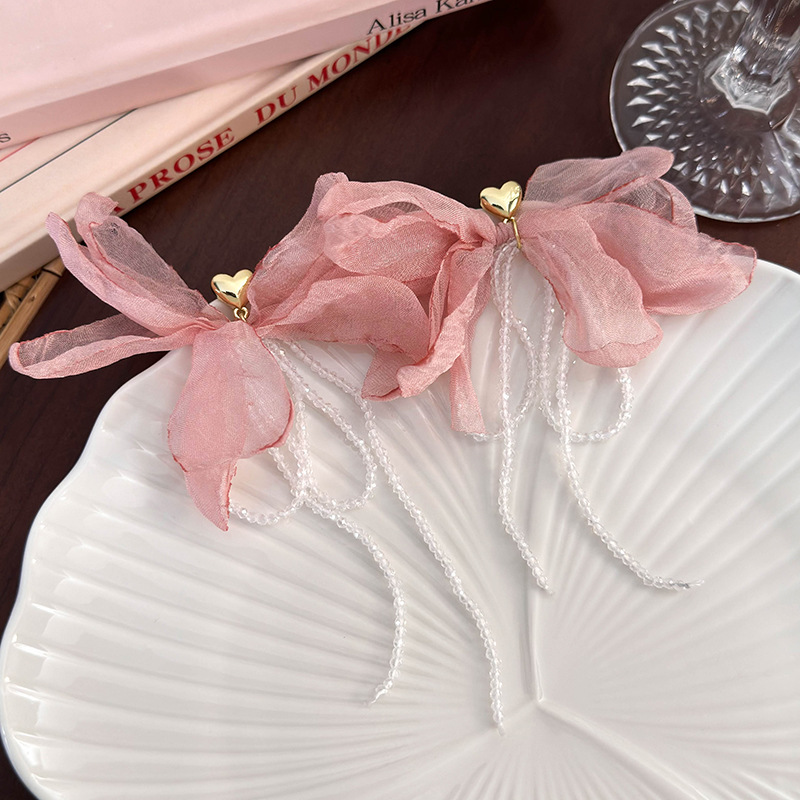 메쉬 플라워 이어링