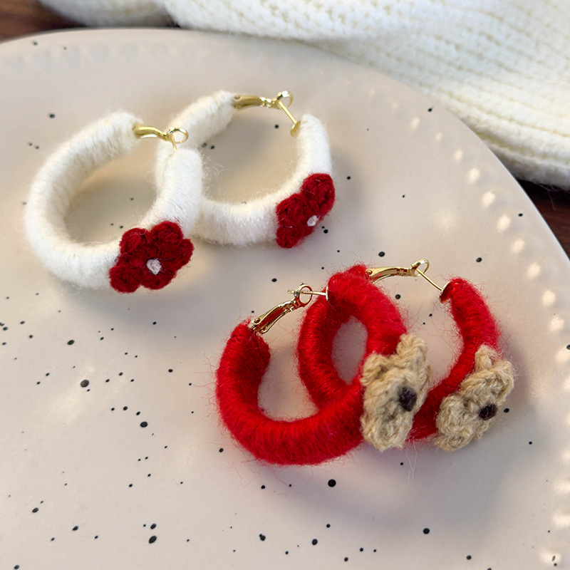 Stickade Blommor Örhängen