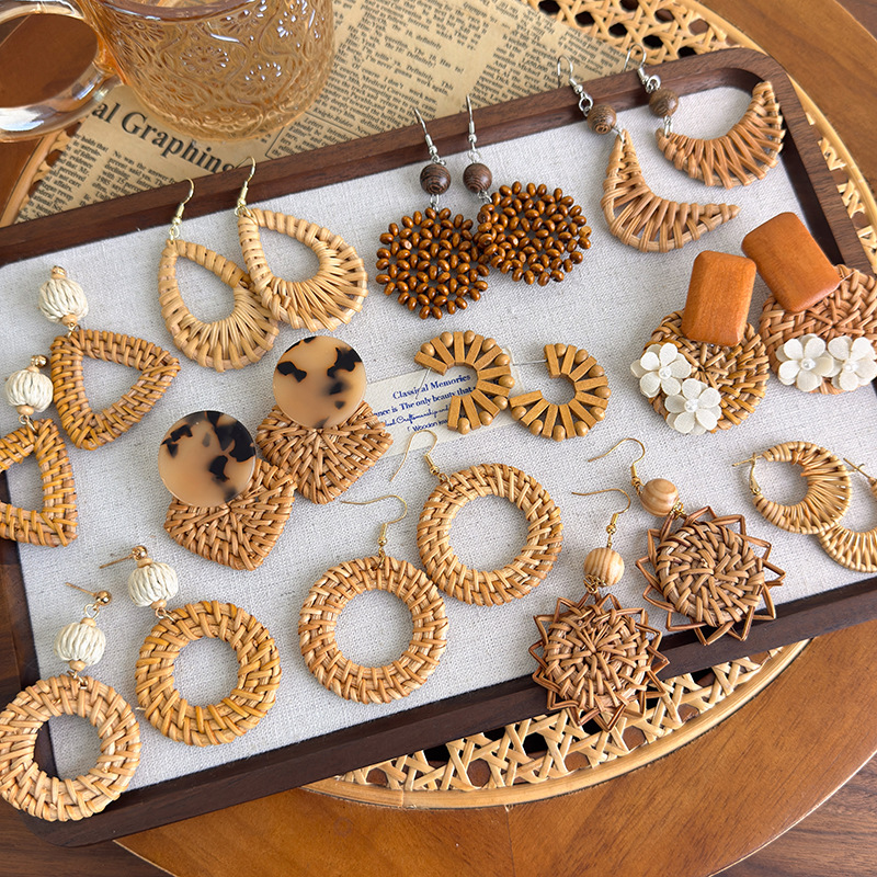 Bohemian Straw Earrings