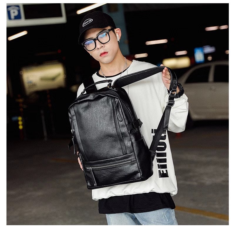 소프트 가죽 대용량 여행 백팩