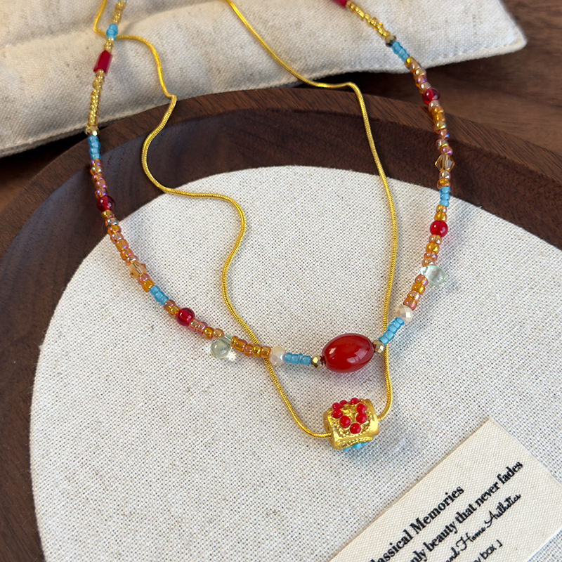 Двошарове Богемське Намисто з Намистинами