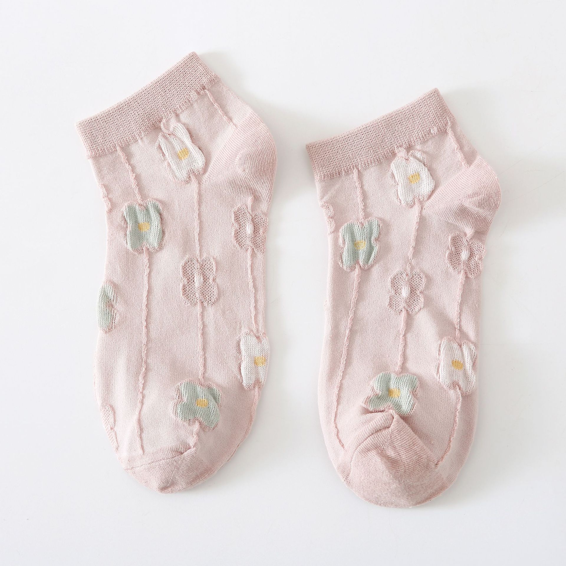 Kaus Kaki No-Show Wanita Motif Bunga