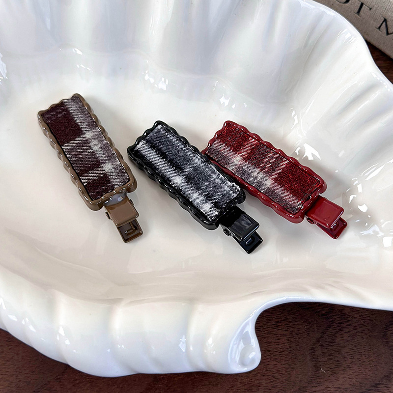 Agrafă de Păr Metalică cu Carouri