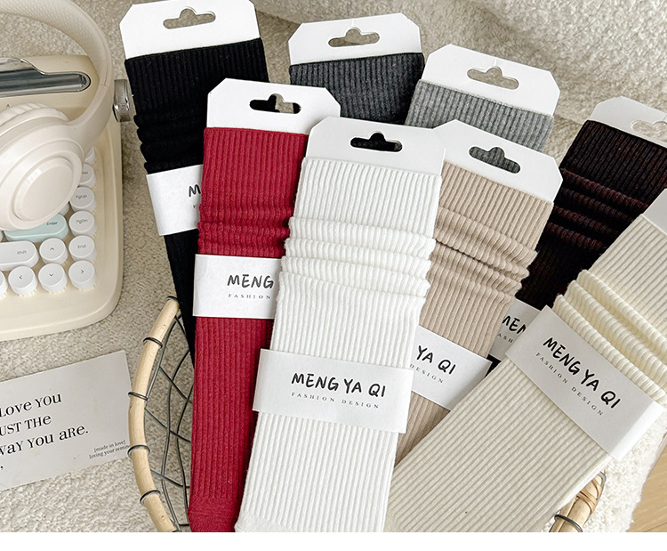 ถุงเท้ายาวถึงน่องผ้าฝ้ายสำหรับผู้หญิง