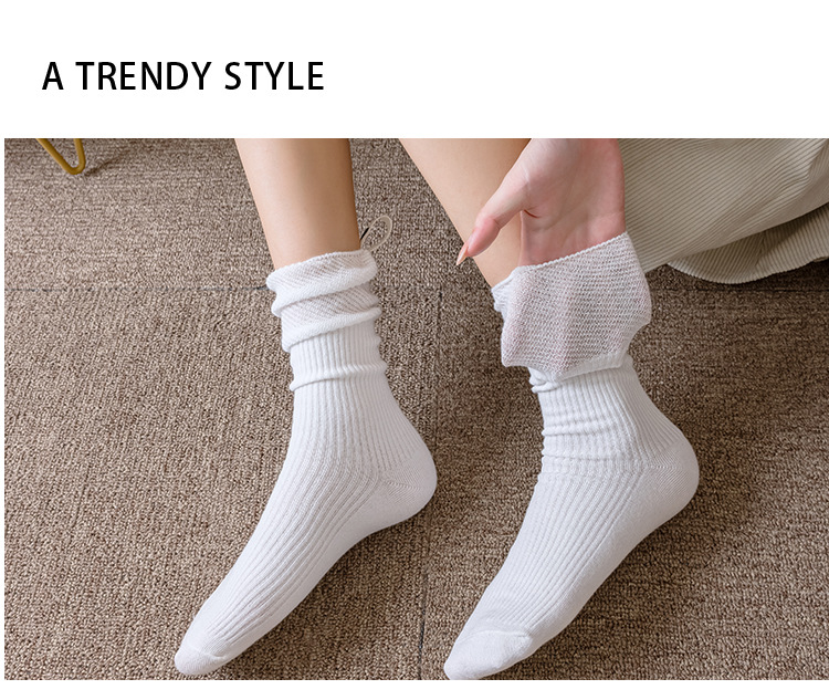 Meias Mid-Calf de Algodão