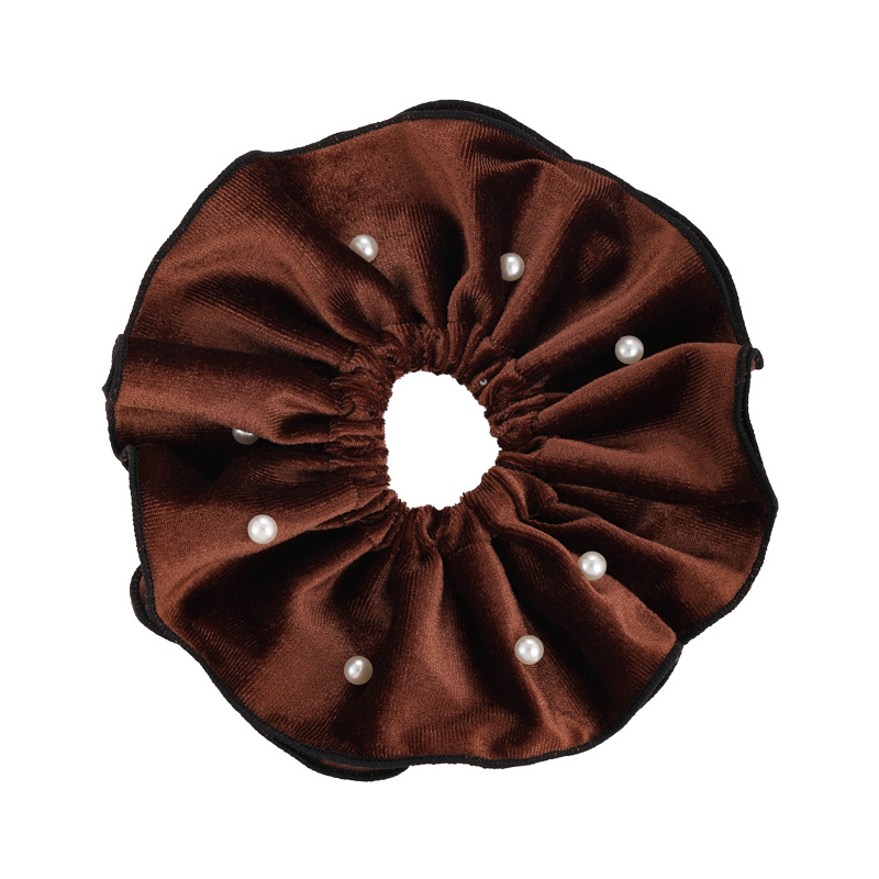 Vintage Sammets Hårsnodd Med Pärlor Stor Storlek