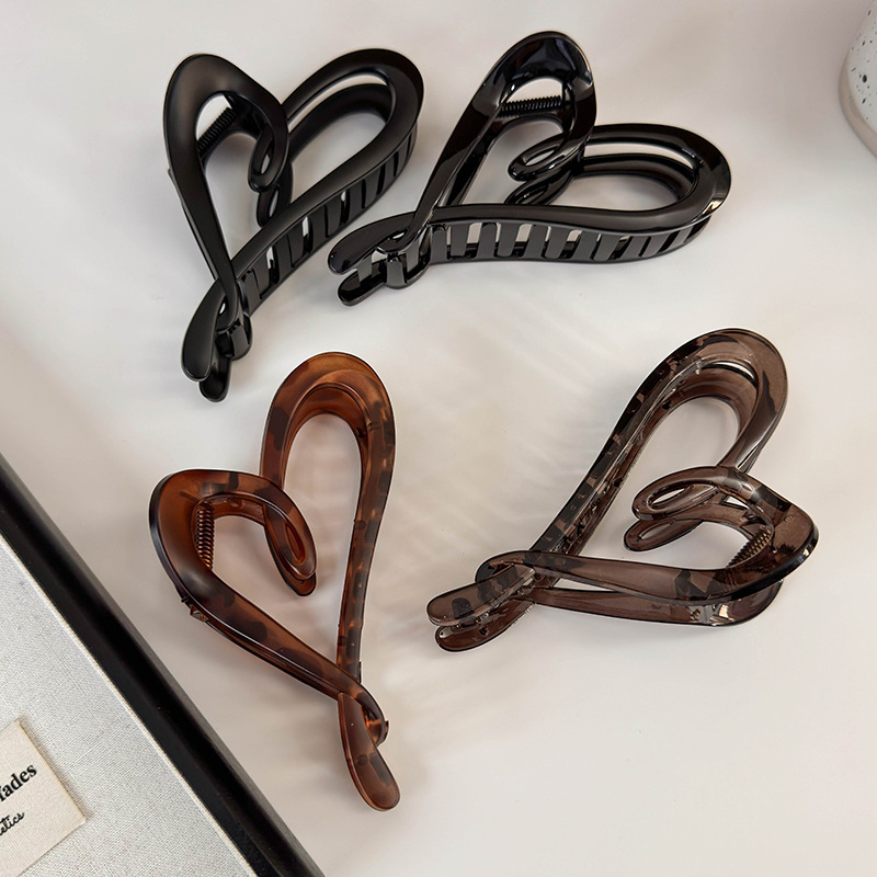 Geometric Heart Hair Claw Clip