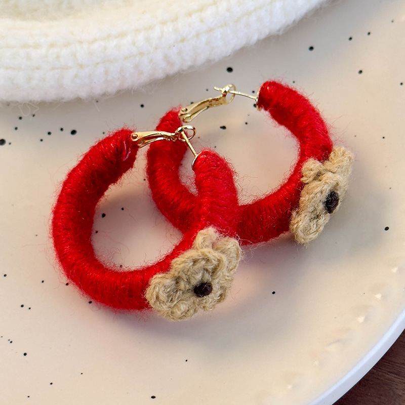 Stickade Blommor Örhängen