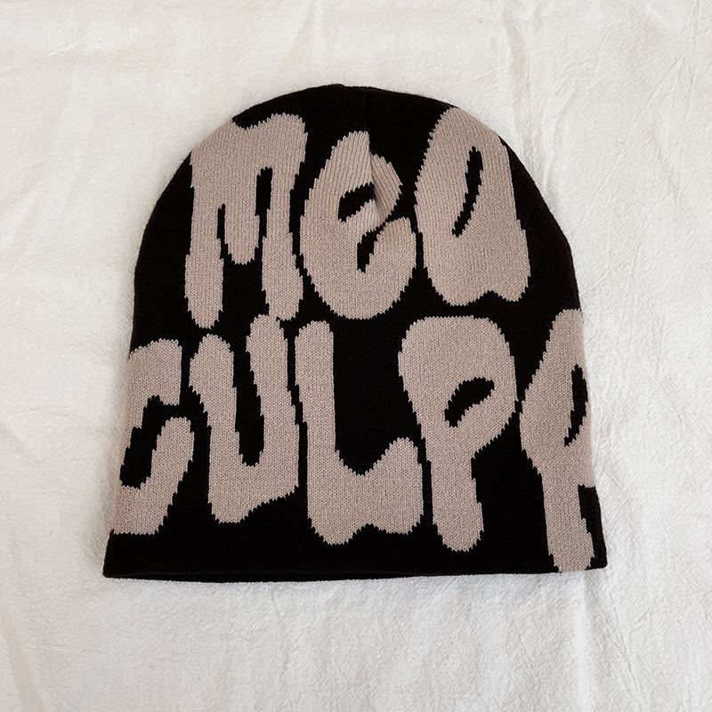 Jacquard Πλεκτό Κασκέτο με Εκτύπωση Αλφαβήτου