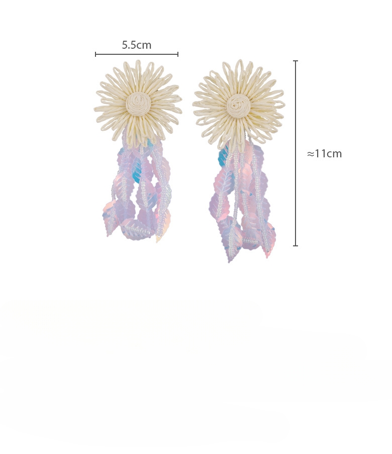 El Yapımı Çiçekli Püskül Küpeler
