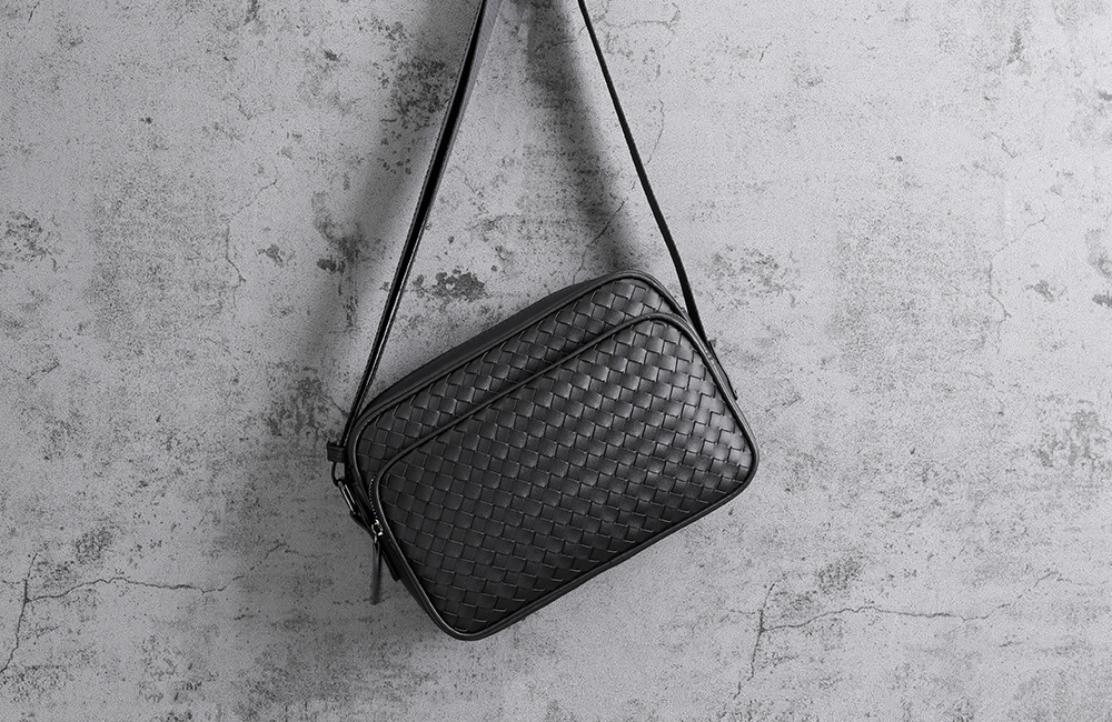 Túi đeo chéo da PU dệt nam