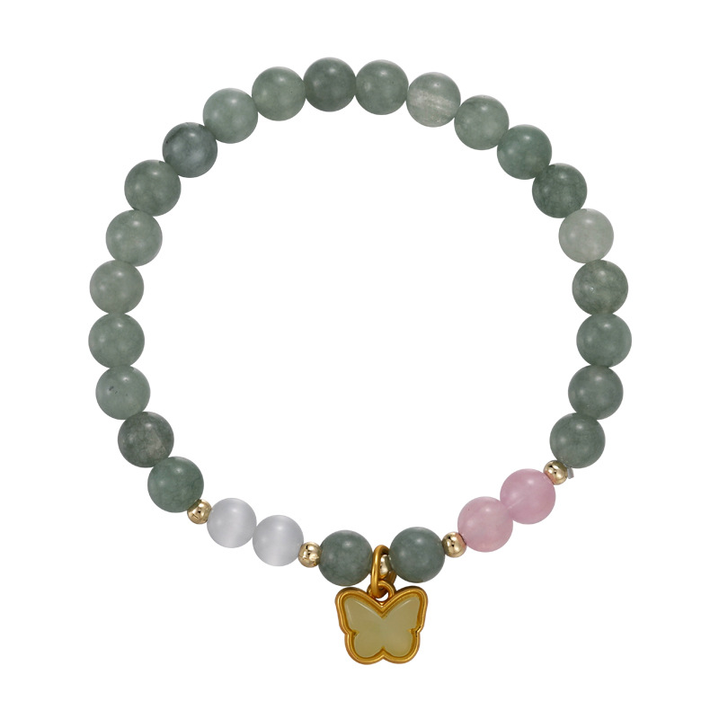 Bracelet Jade Naturel Nœud Bambou Papillon