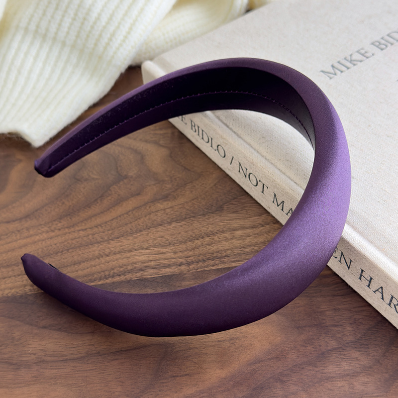 Diadema Ancha de Satén Púrpura