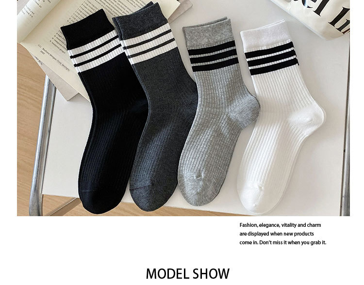 Meias Femininas Meia-Canela Listradas