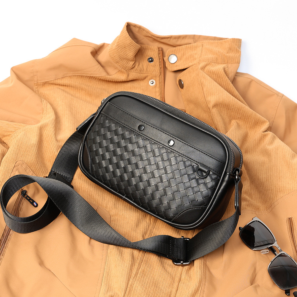 Geweven Vierkante Schoudertas voor Mannen