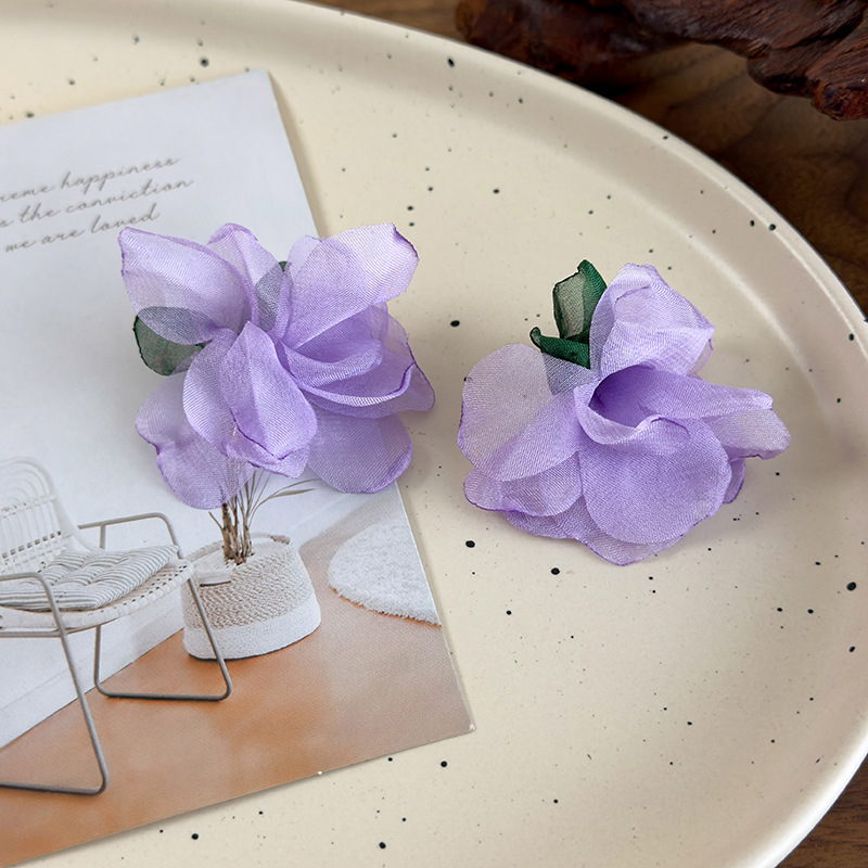 Chiffon Flower Earrings