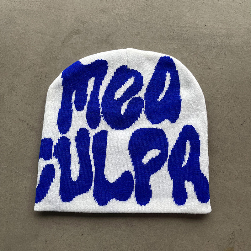 Jacquard Πλεκτό Κασκέτο με Εκτύπωση Αλφαβήτου