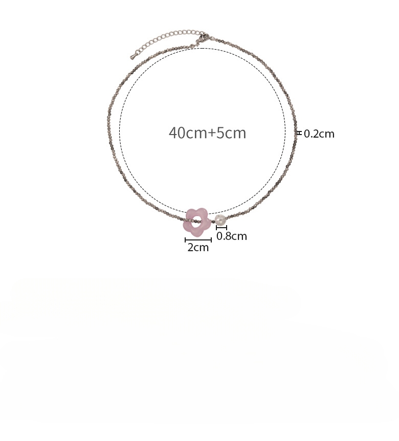 قلادة تشوكر بالخرز والزهور الباستيل