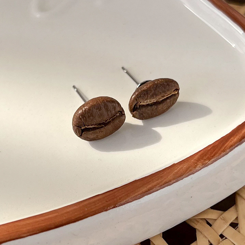 핸드메이드 커피빈 귀걸이