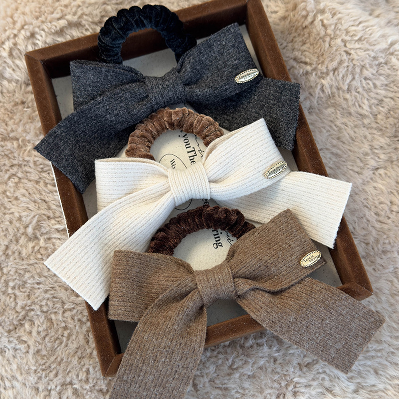 Knitted Bow Hair Tie