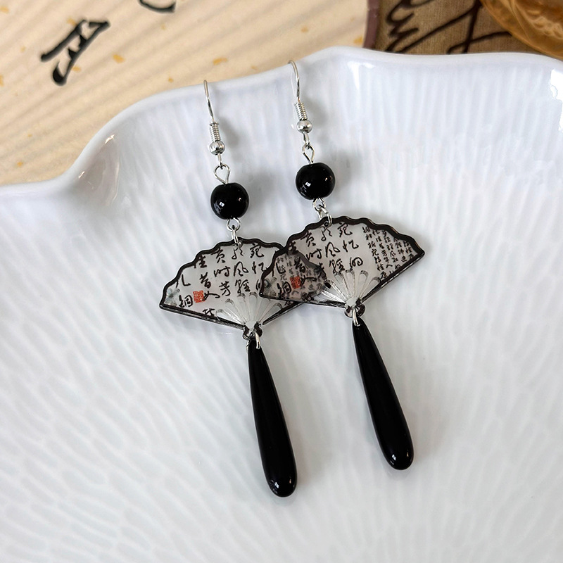 중국풍 나비 꽃 귀걸이