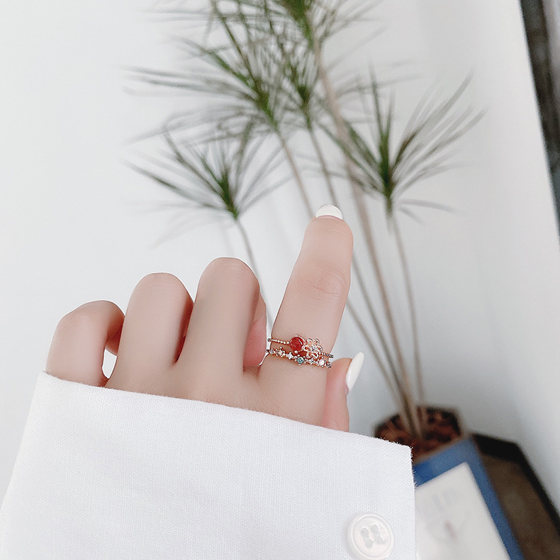 Floral Heart Open Ring