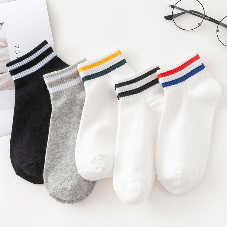 여성용 투 스트라이프 발목 양말