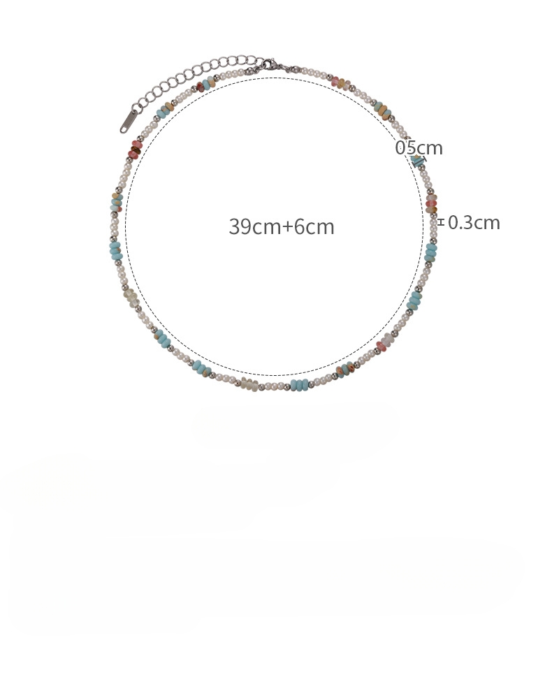 Stone Imitation Pearl Beaded Necklace