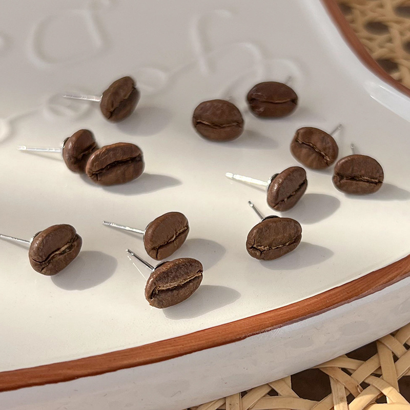 핸드메이드 커피빈 귀걸이