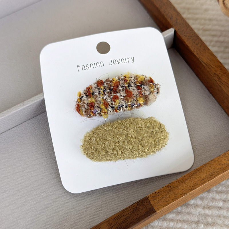 Pinzas de Pelo Ovaladas de Tweed para Niñas