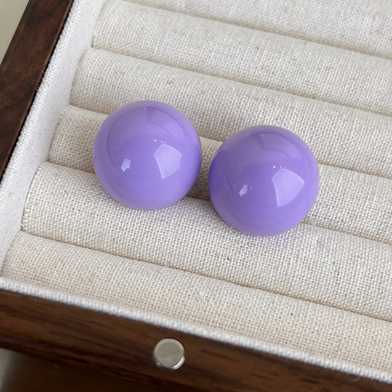 원형 레진 스터드 이어링