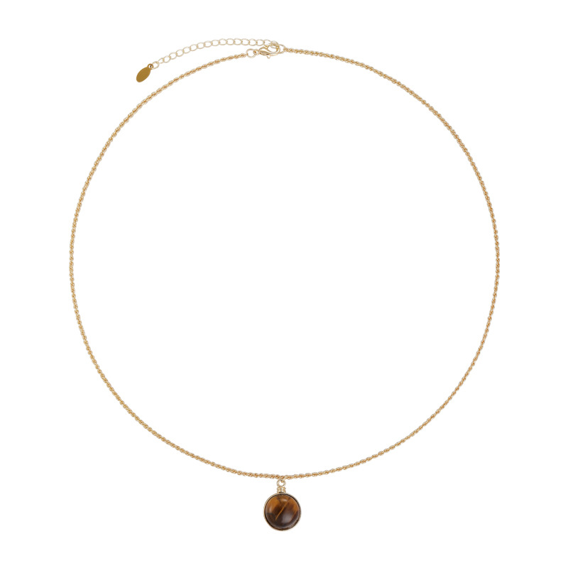 Collar de Perlas Imitación Geométrico Marrón Dorado