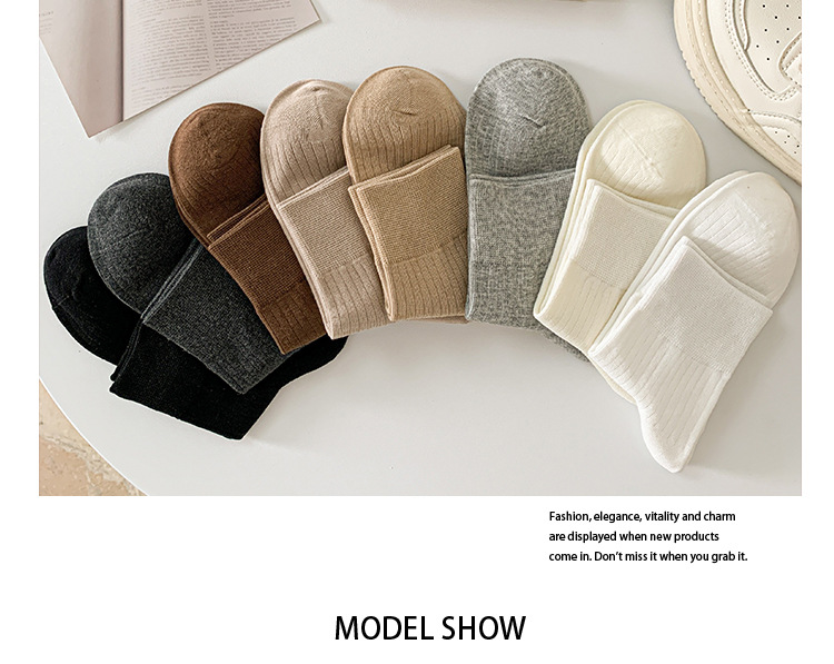 Žebrované Retro Ponožky do Poloviny Lýtka