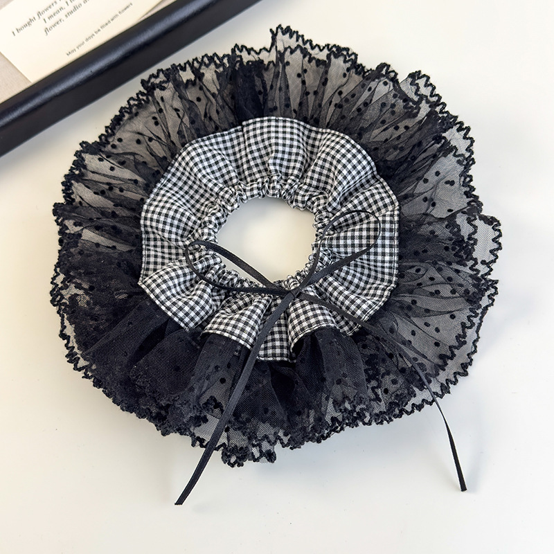 Obří Scrunchies s Krajkou a Proužkovou Výšivkou